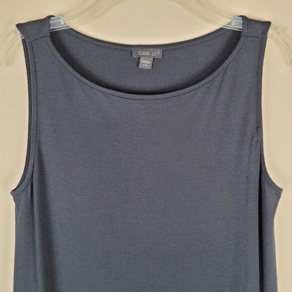 J. Jill Wearever Asymmetric Colorblock Tunic Sleeveless Black White Size SP - Picture 3 of 12